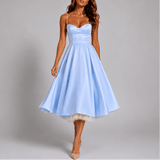 Vestido Midi Feminino Celeste