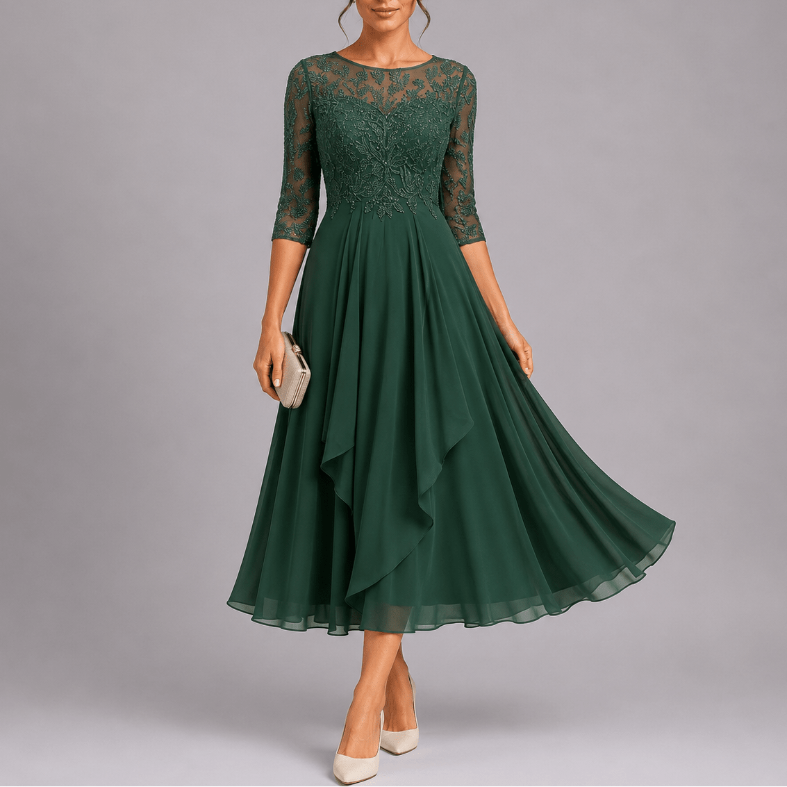 Vestido Midi Feminino Celine
