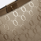 Bolsa Feminina de Couro Premium com Monograma e Alça Ajustável