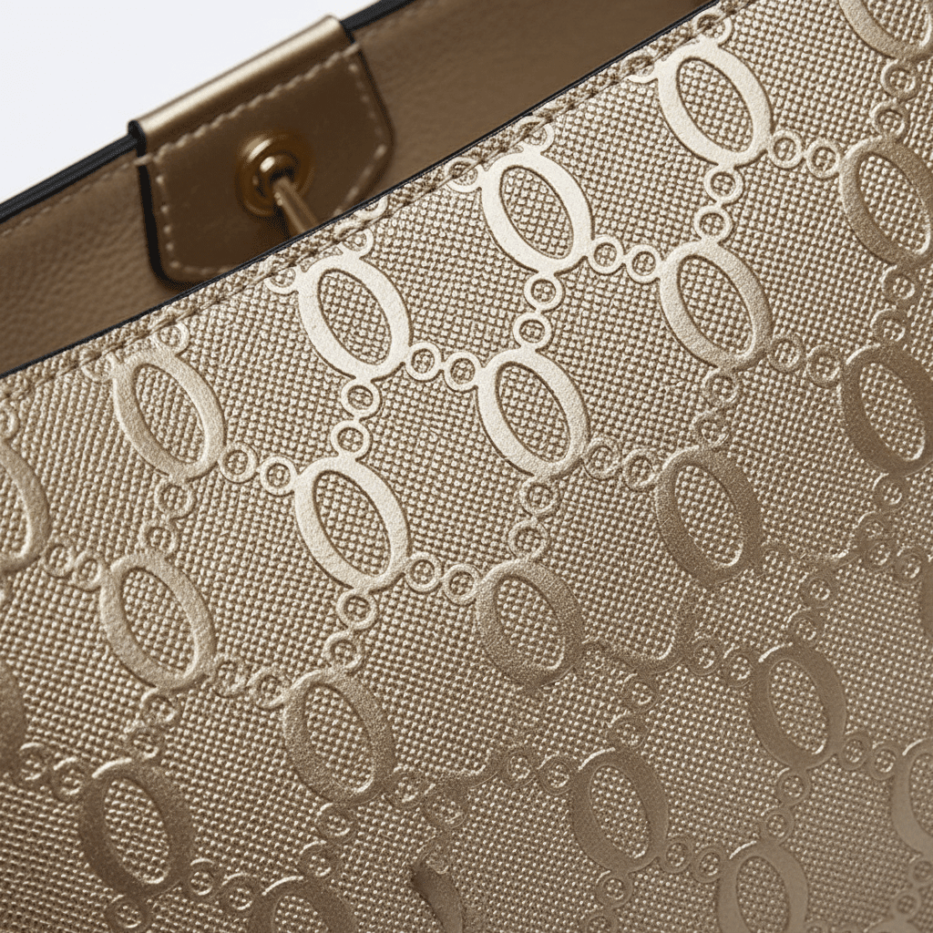 Bolsa Feminina de Couro Premium com Monograma e Alça Ajustável