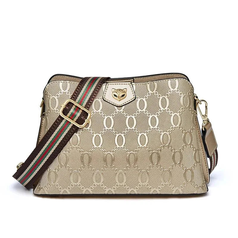 Bolsa Feminina de Couro Premium com Monograma e Alça Ajustável