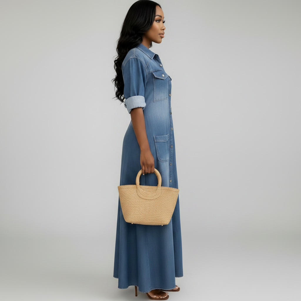 Vestido Jeans Feminino Valentina