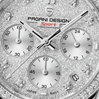 Relógio Pagani Design  Feminino Cronógrafo com Safira e Cristais Blue