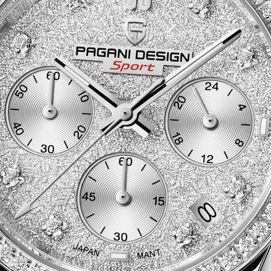 Relógio Pagani Design  Feminino Cronógrafo com Safira e Cristais Blue