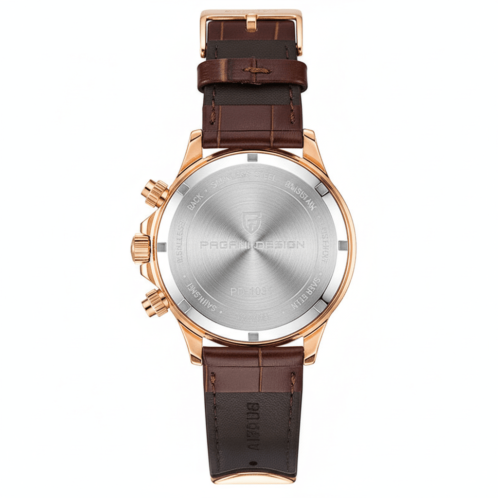 Relógio Pagani Design  Feminino Cronógrafo com Safira e Cristais Gold