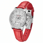Relógio Pagani Design  Feminino Cronógrafo com Safira e Cristais Red