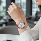 Relógio Pagani Design  Feminino Cronógrafo com Safira e Cristais Red