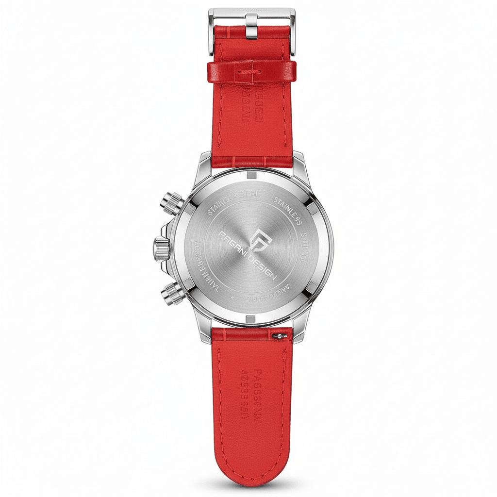 Relógio Pagani Design  Feminino Cronógrafo com Safira e Cristais Red