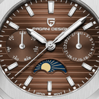 Relógio Pagani Design Feminino Fase da Lua e Safira Black Brown