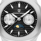 Relógio Pagani Design Feminino Fase da Lua e Safira Black