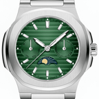 Relógio Pagani Design Feminino Fase da Lua e Safira Green