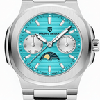 Relógio Pagani Design Feminino Fase da Lua e Safira Ice Blue