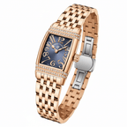 Relógio Pagani Design Feminino Retangular Safira e Cristais Gold Black