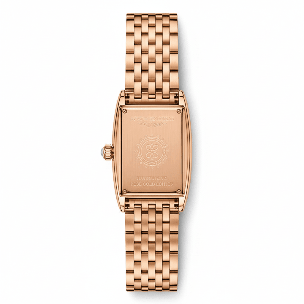 Relógio Pagani Design Feminino Retangular Safira e Cristais Gold Blue