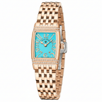 Relógio Pagani Design Feminino Retangular Safira e Cristais Gold Blue