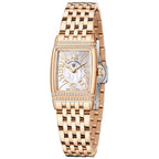 Relógio Pagani Design Feminino Retangular Safira e Cristais Gold White