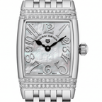 Relógio Pagani Design Feminino Retangular Safira e Cristais Silver Silver White