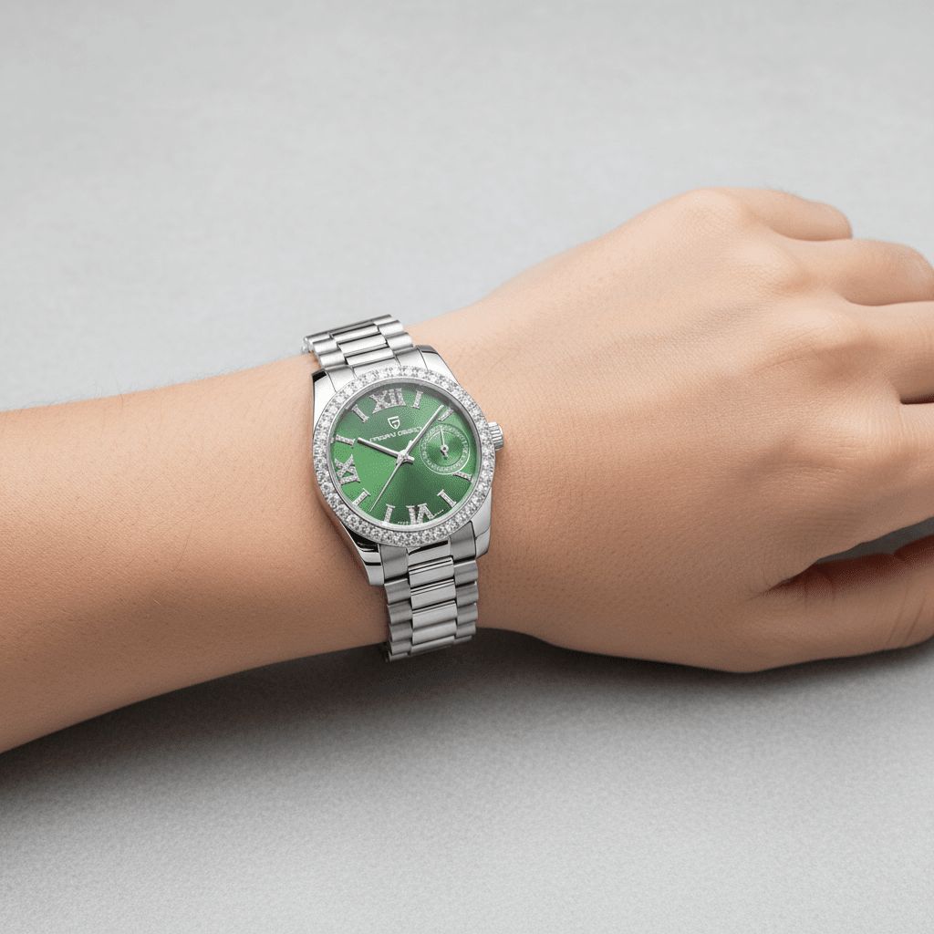 Relógio Pagani Design Feminino Safira Green