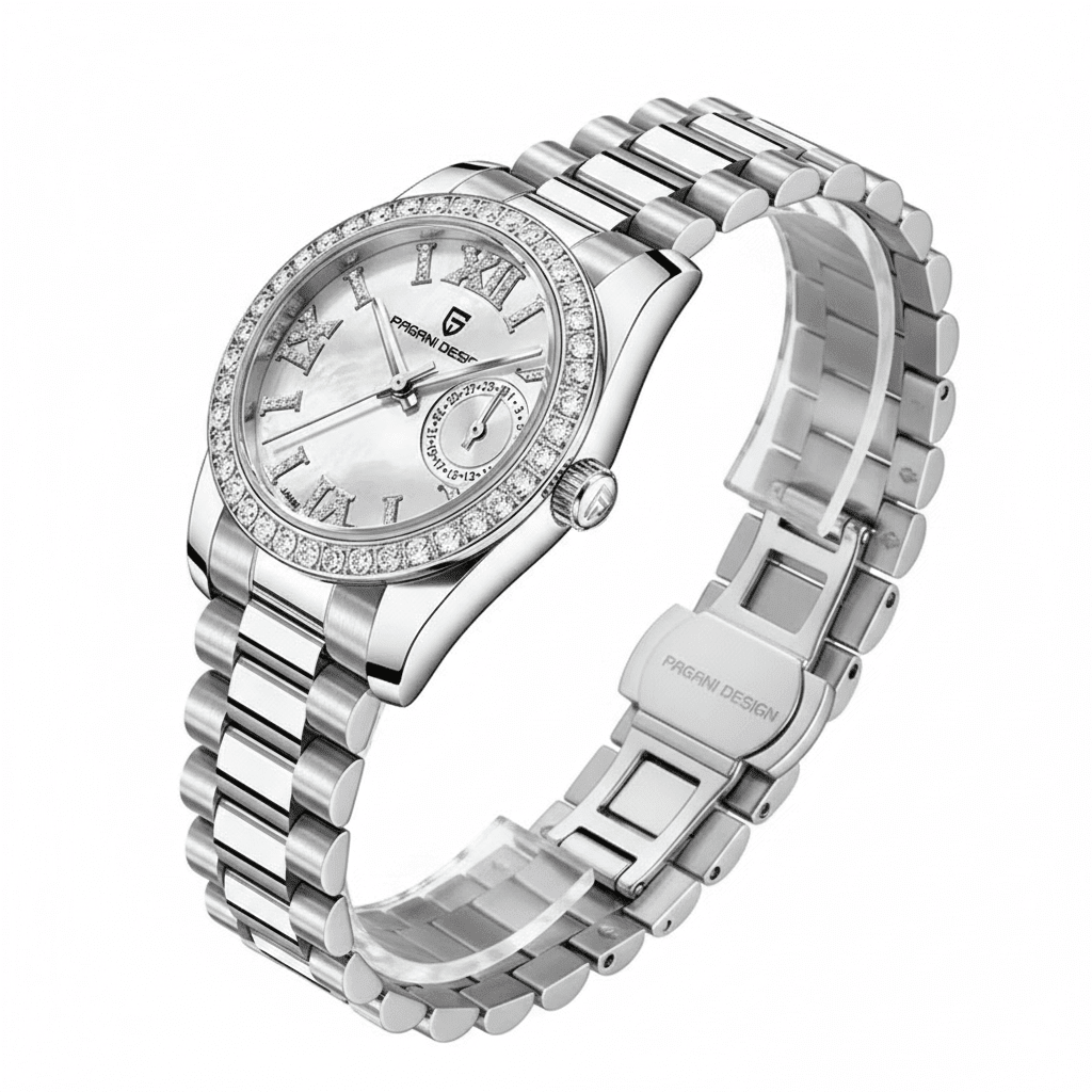 Relógio Pagani Design Feminino Safira White