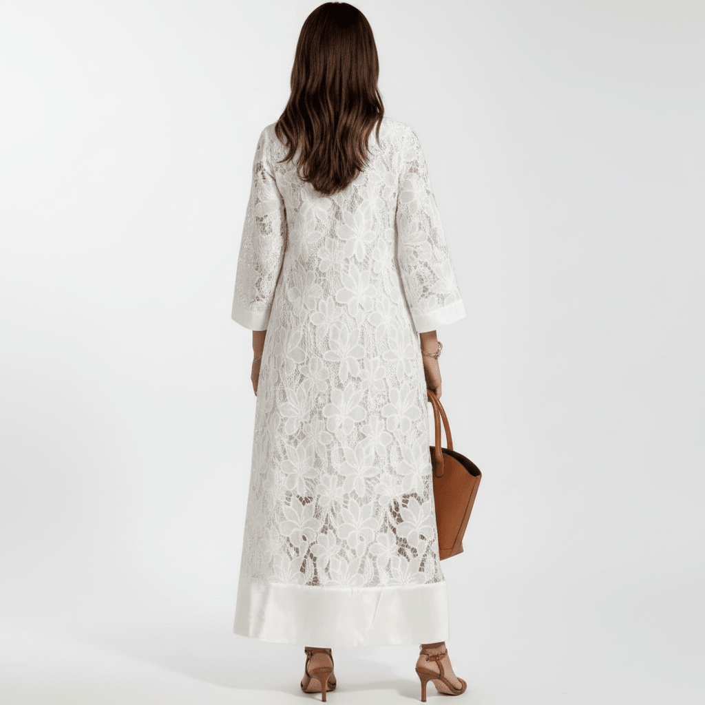 Vestido Feminino Longo Bordado Aurora
