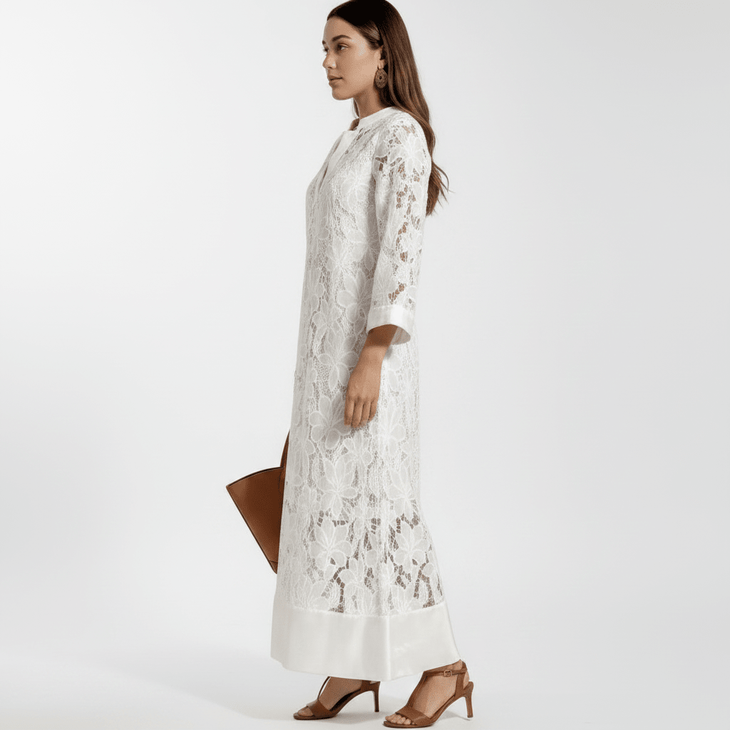 Vestido Feminino Longo Bordado Aurora