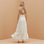 Vestido Midi Poá com Caimento Leve