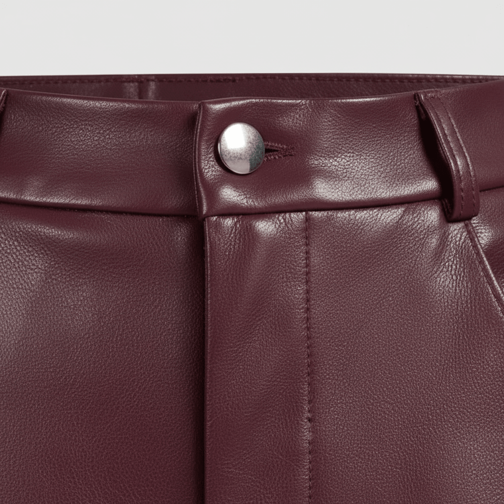 Calça Wide Leg em Couro Sintético Feminina de Cintura Alta